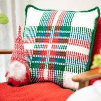 Crochet Holiday Plaid Pillow Pattern